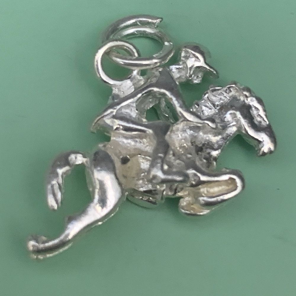 Jockey Horse Racing Sterling Silver Jewelry Charm #vintage #race track